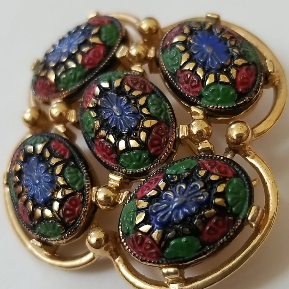 VTG Sarah Coventry floral Goldtone 2